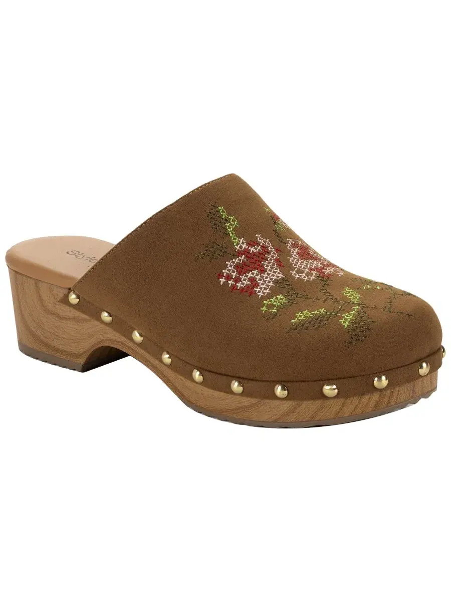 Женские мюли с блочным каблуком, модель Dakotaa Style & Co, Granola Embossed — изображение 1 из 5