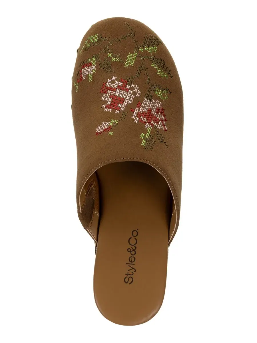 Женские мюли с блочным каблуком, модель Dakotaa Style & Co, Granola Embossed — изображение 4 из 5