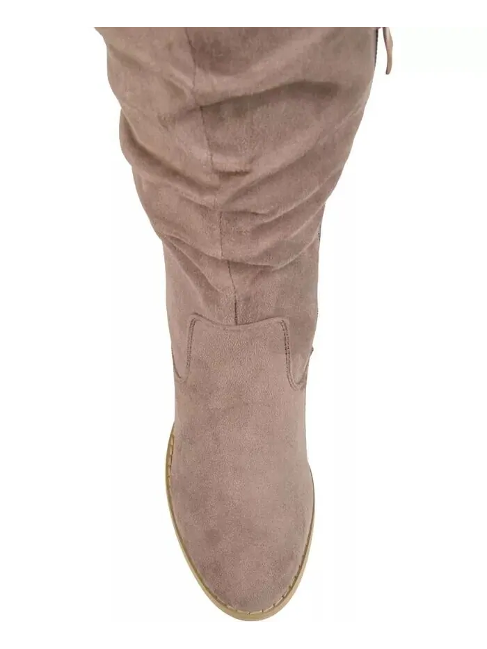 Женские сапоги Kaison Stacked Heel выше колена Journee Collection — изображение 4 из 7, тауп