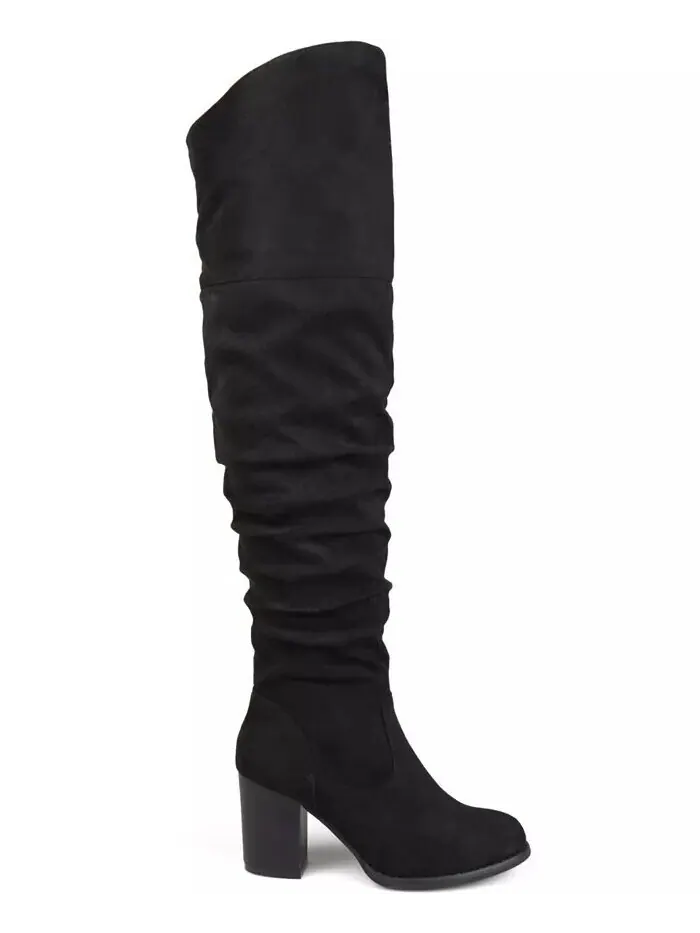 Женские сапоги Kaison Stacked Heel выше колена Journee Collection — изображение 2 из 7, черный