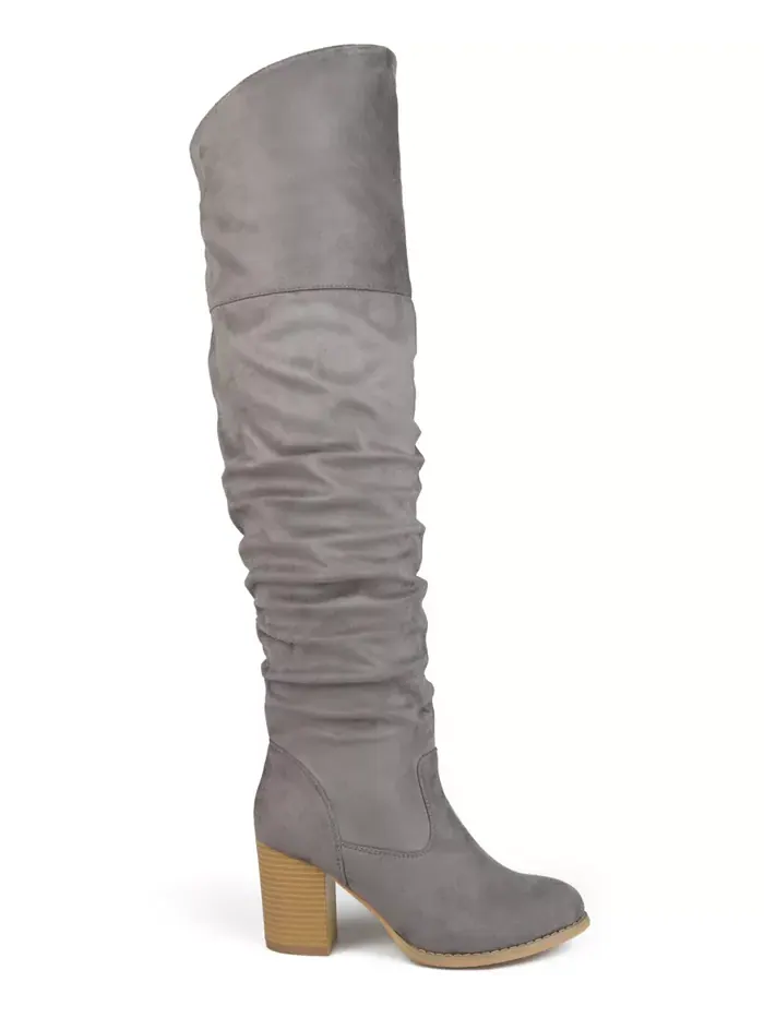 Женские сапоги Kaison до колена на устойчивом каблуке Journee Collection — изображение 2 из 6, серый