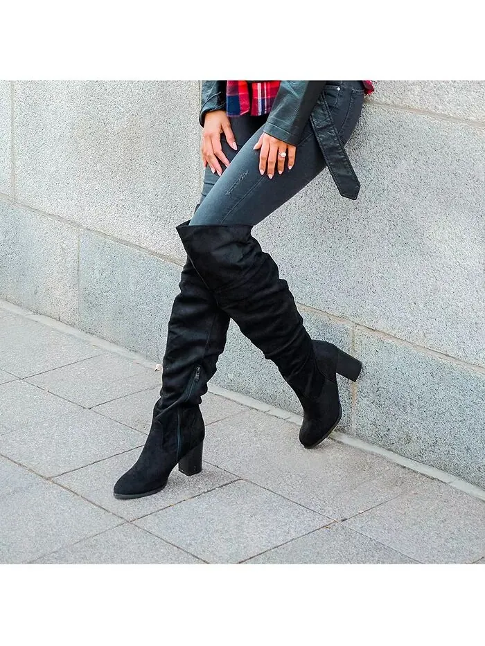 Женские сапоги Kaison Stacked Heel выше колена Journee Collection — изображение 6 из 7, красный