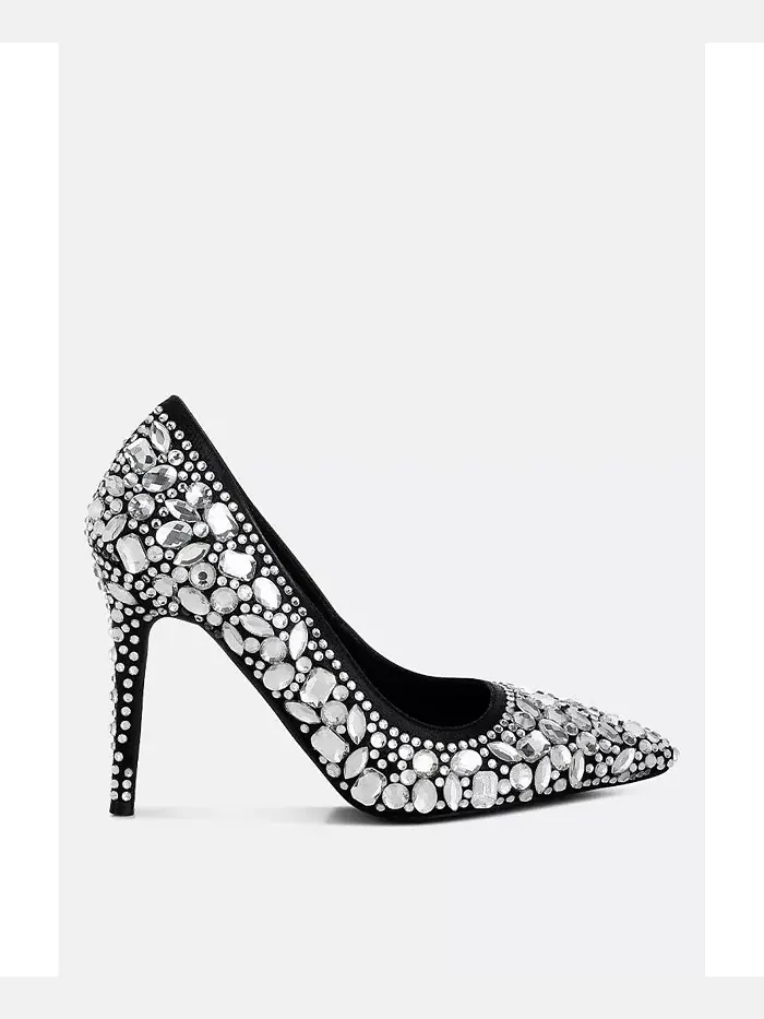 Туфли-лодочки Iceout с украшениями из стразов и камней Diamante London Rag — изображение 1 из 1, черный