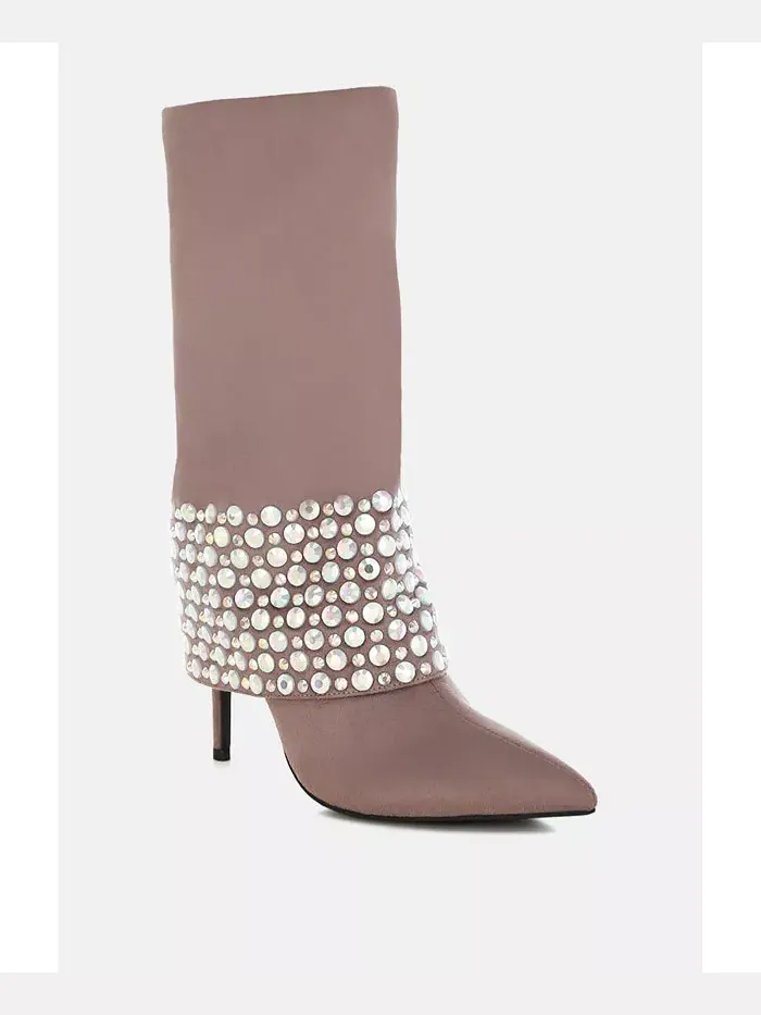BASSO Party Diamante Stiletto ботинки для женщин с шипами London Rag — изображение 3 из 7, бежевый/бежевый