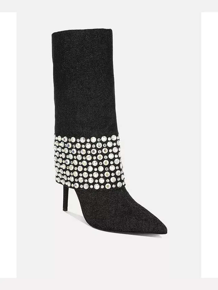 BASSO Party Diamante Stiletto ботинки для женщин с шипами London Rag — изображение 1 из 5, черный