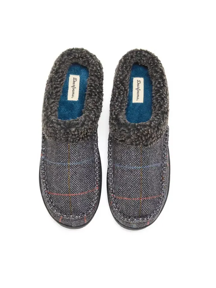 Мужские мокасины Marshall из микрозамши, домашние тапочки Dearfoams — изображение 5 из 5, серый