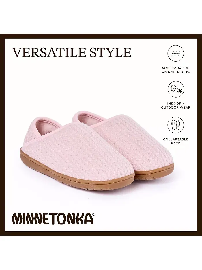 Женские складные тапочки Packaway Fabric с гибкой пяткой Minnetonka — изображение 3 из 6, розовый