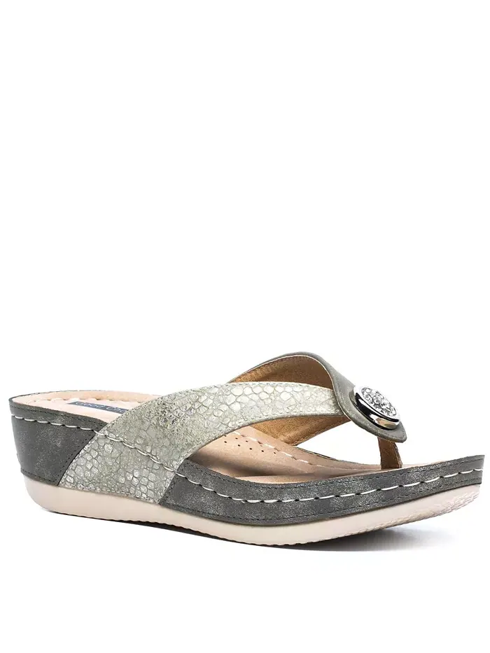 Женские босоножки на танкетке Dafni Thong Comfort Gc Shoes — бежевый