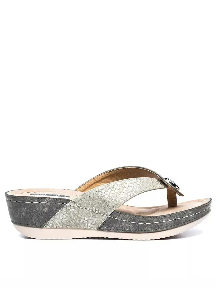 Женские босоножки на танкетке Dafni Thong GC Shoes — изображение 2 из 4, хаки