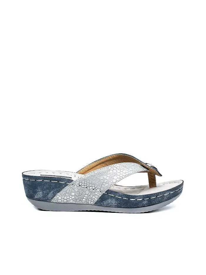 Женские сандалии Dafni Comfort Wedge на платформе с ремешком между пальцев GC Shoes — изображение 2 из 5, синий