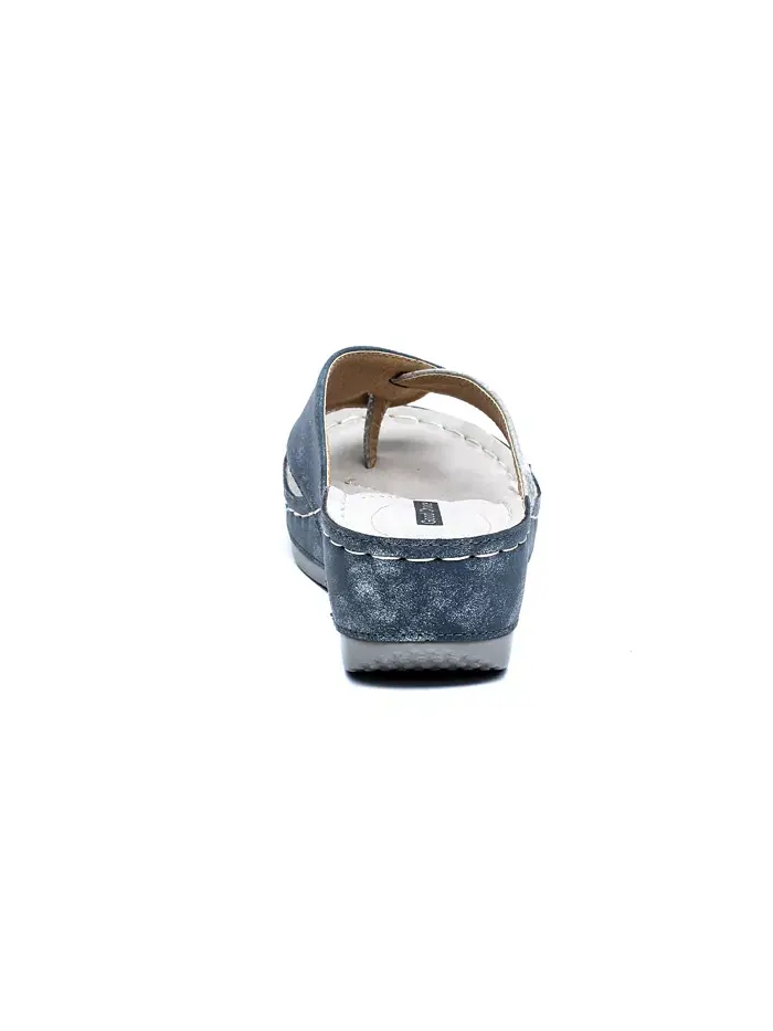 Женские сандалии Dafni Comfort Wedge на платформе с ремешком между пальцев GC Shoes — изображение 3 из 5, синий