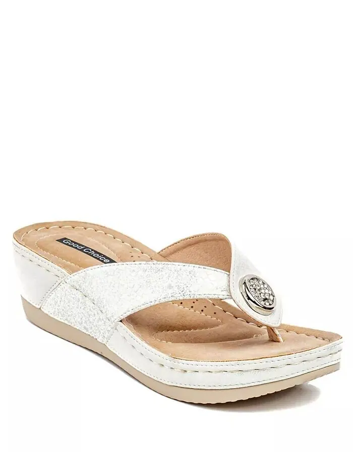Женские босоножки на танкетке Dafni Thong GC Shoes — изображение 1 из 4, белый