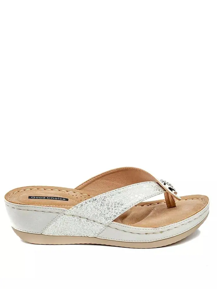 Женские босоножки на танкетке Dafni Thong GC Shoes — изображение 2 из 4, белый