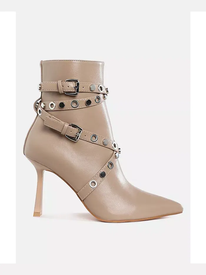 Женские ботинки Jaunts Eyelets & Studs Harness до щиколотки London Rag — бежевый