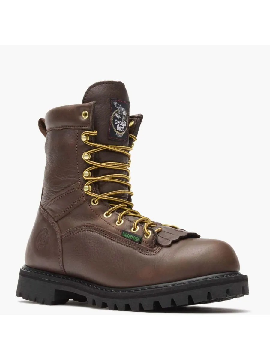 Мужские водонепроницаемые рабочие ботинки на шнуровке GEORGIA BOOT — коричневый