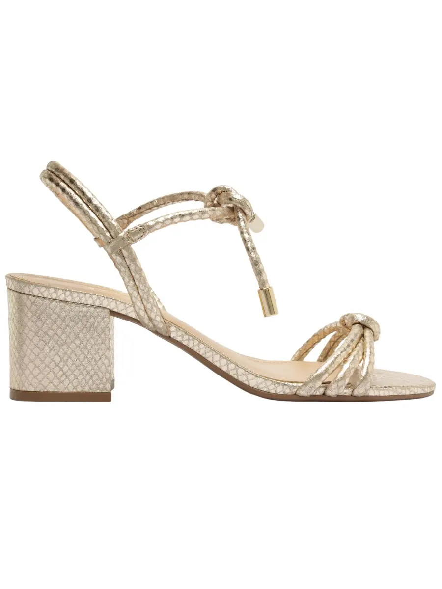 Женские сандалии Camila Mid Block Arezzo — изображение 2 из 4, платиновый
