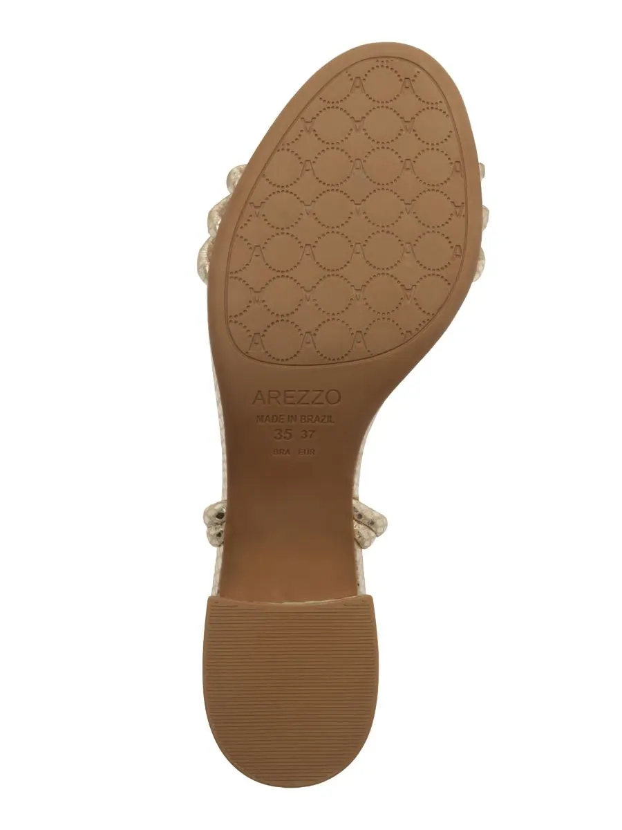 Женские сандалии Camila Mid Block Arezzo — изображение 4 из 4, платиновый