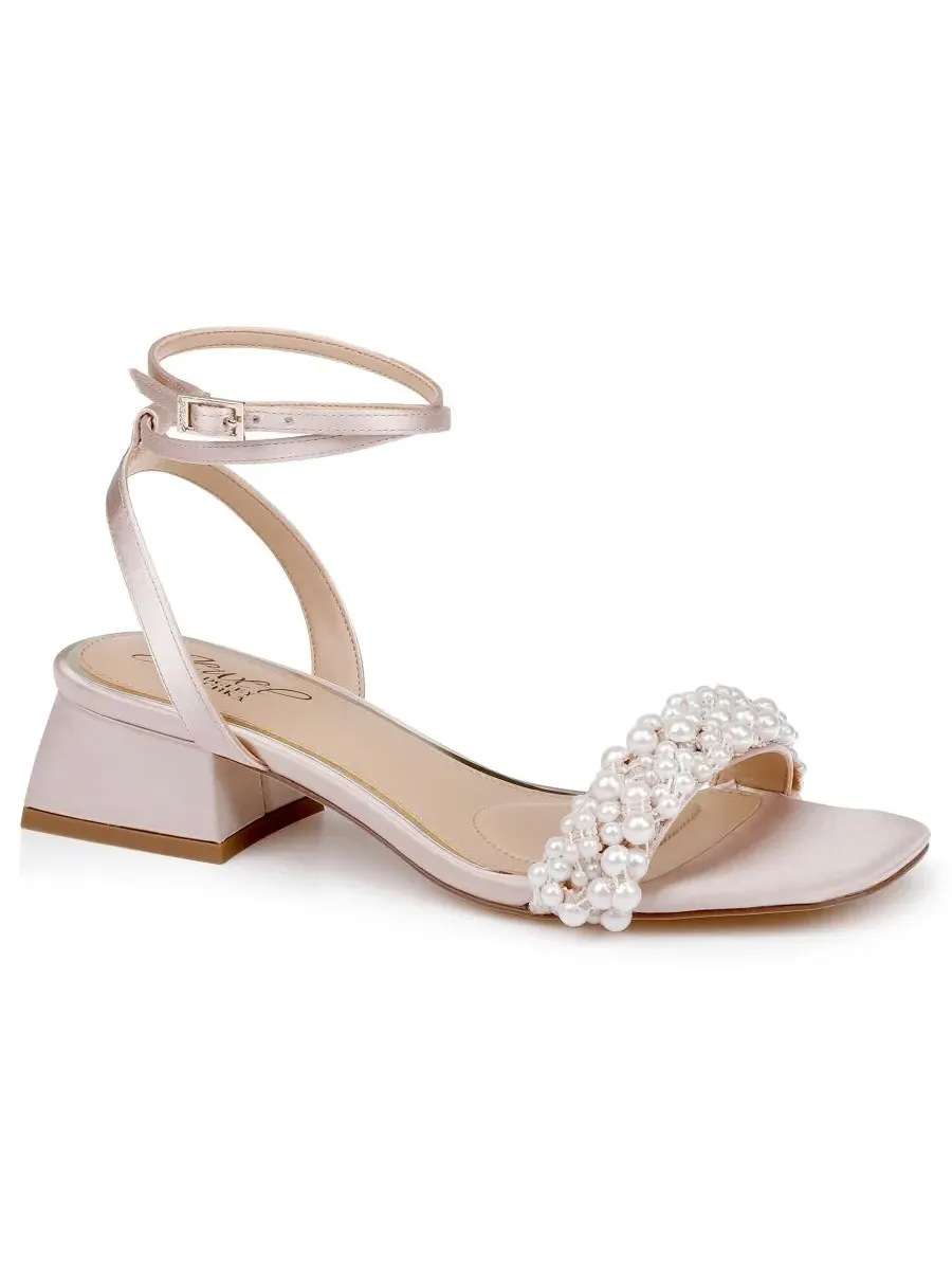 Jewel Badgley Mischka Женские вечерние сандалии Payton с квадратным носком — изображение 1 из 5, шампань