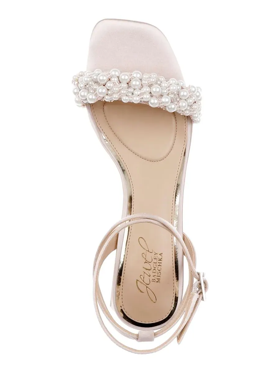 Jewel Badgley Mischka Женские вечерние сандалии Payton с квадратным носком — изображение 4 из 5, шампань