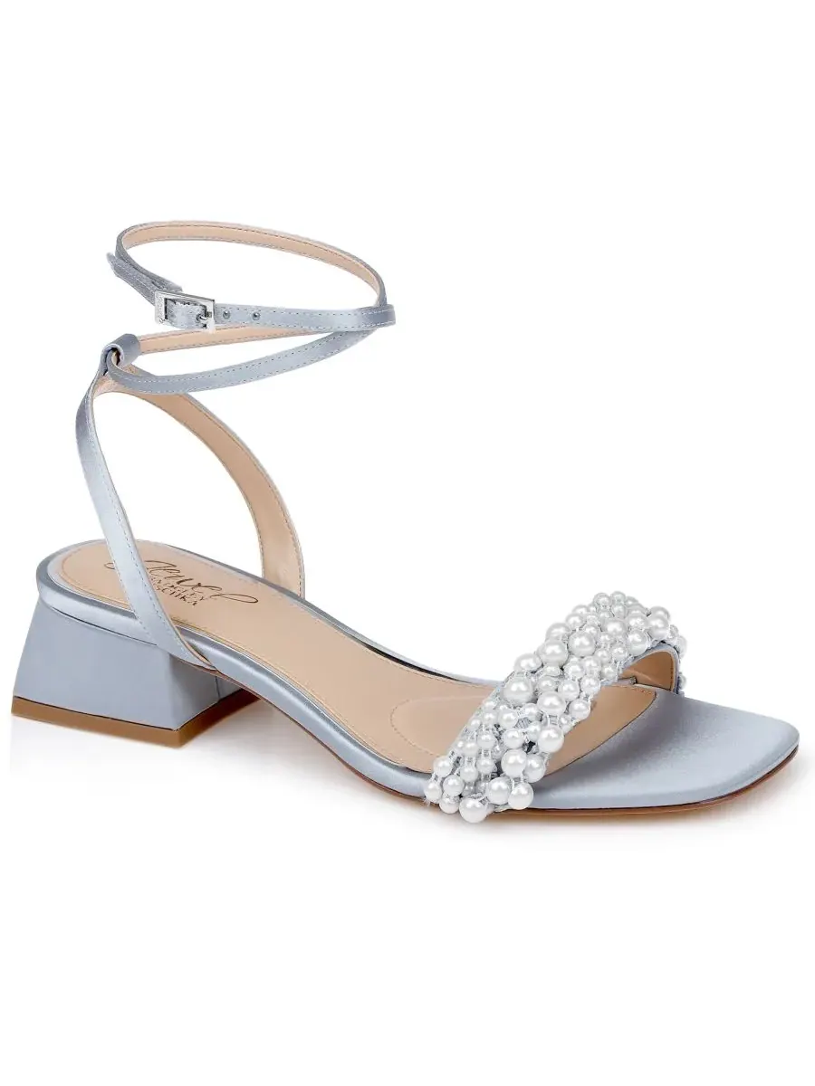 Jewel Badgley Mischka Женские вечерние сандалии Payton с квадратным носком — изображение 1 из 5, туманный серый