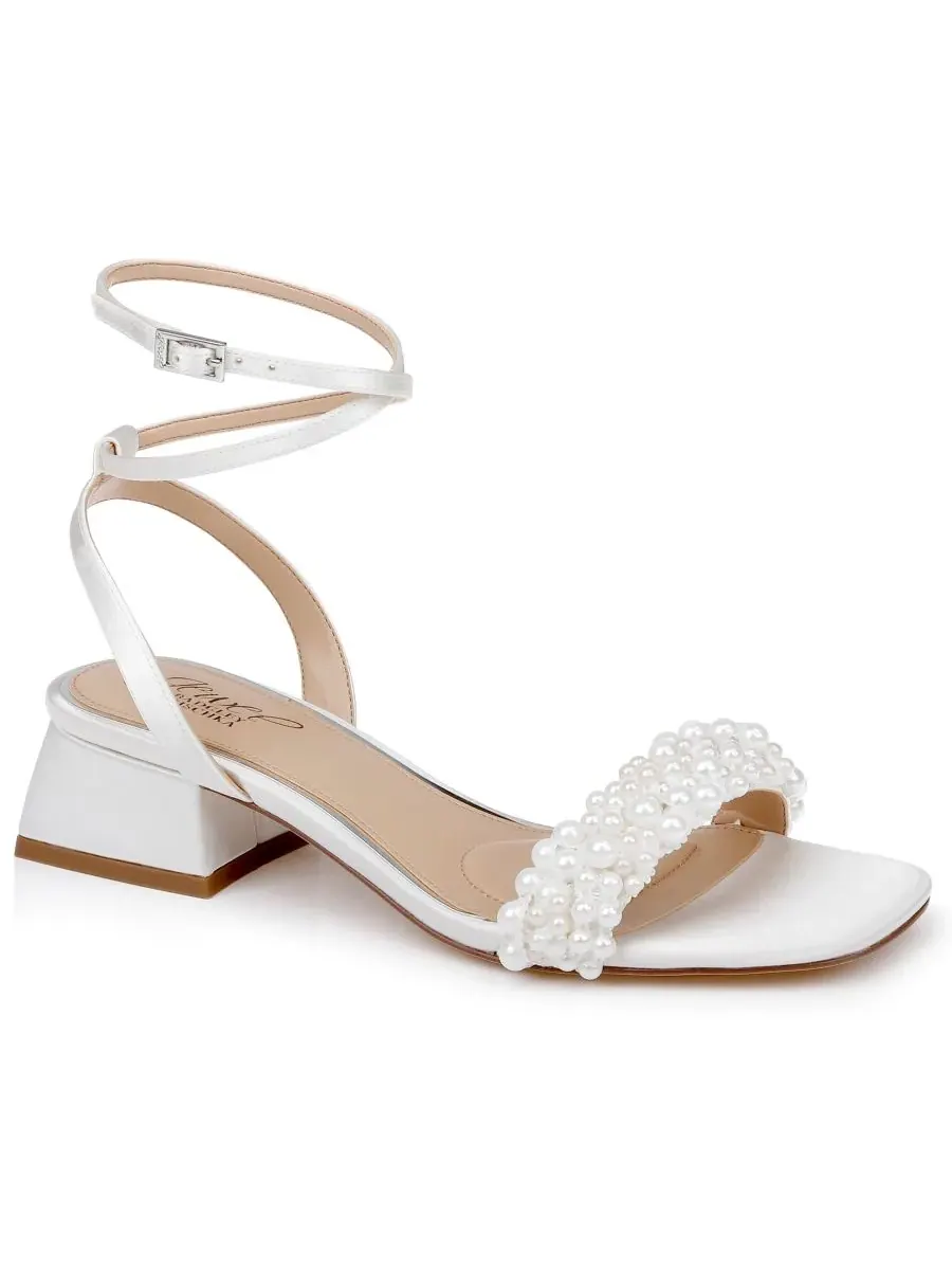 Jewel Badgley Mischka Женские вечерние сандалии Payton с квадратным носком — белый