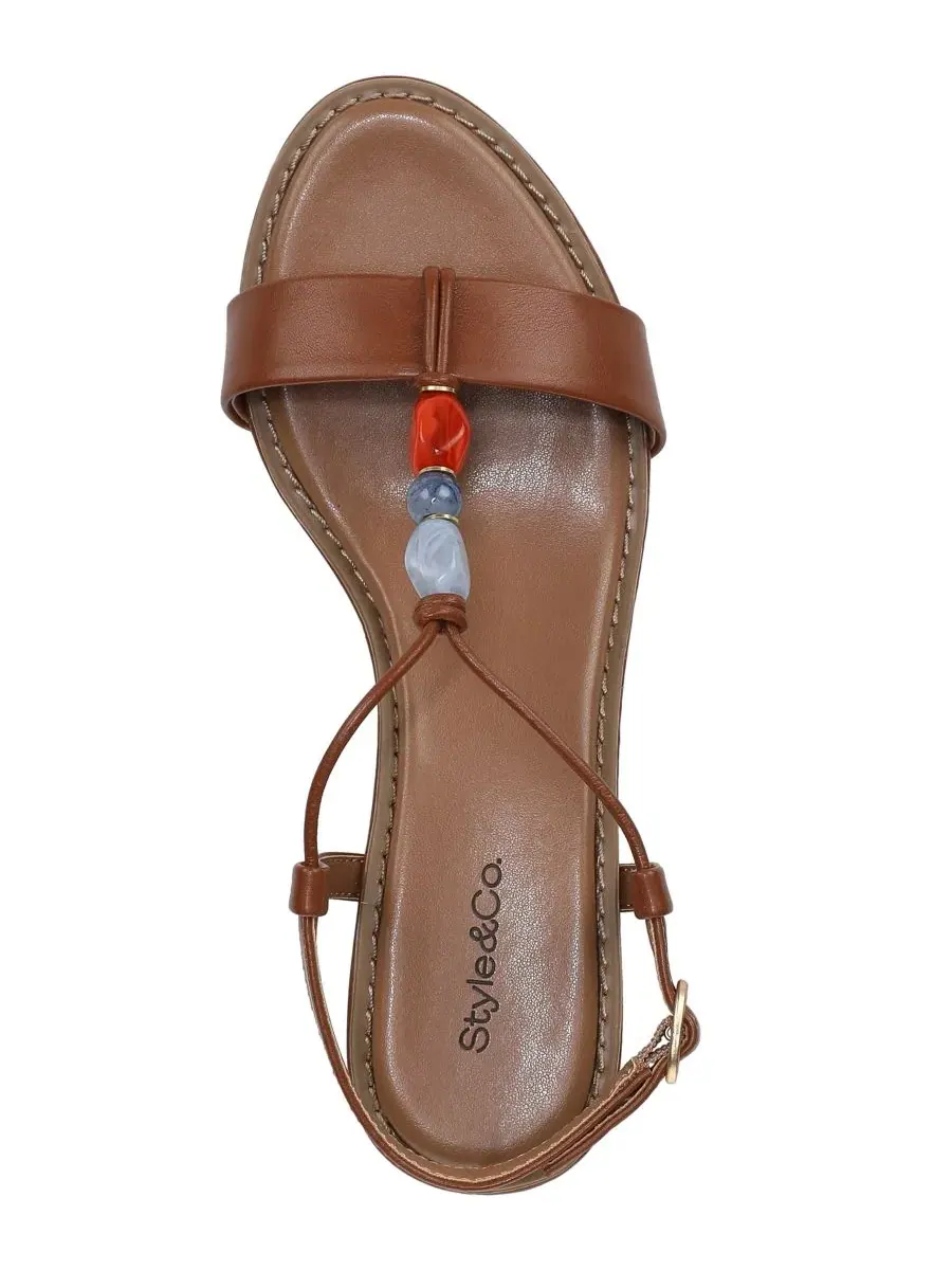 Женские сандалии Blancaa на блочном каблуке с камнями Style & Co — изображение 4 из 6, коричневый