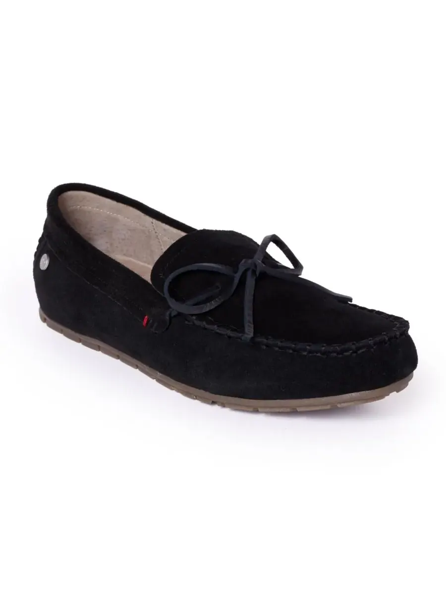Minnetonka Мужские замшевые лоферы-мокасины — черный