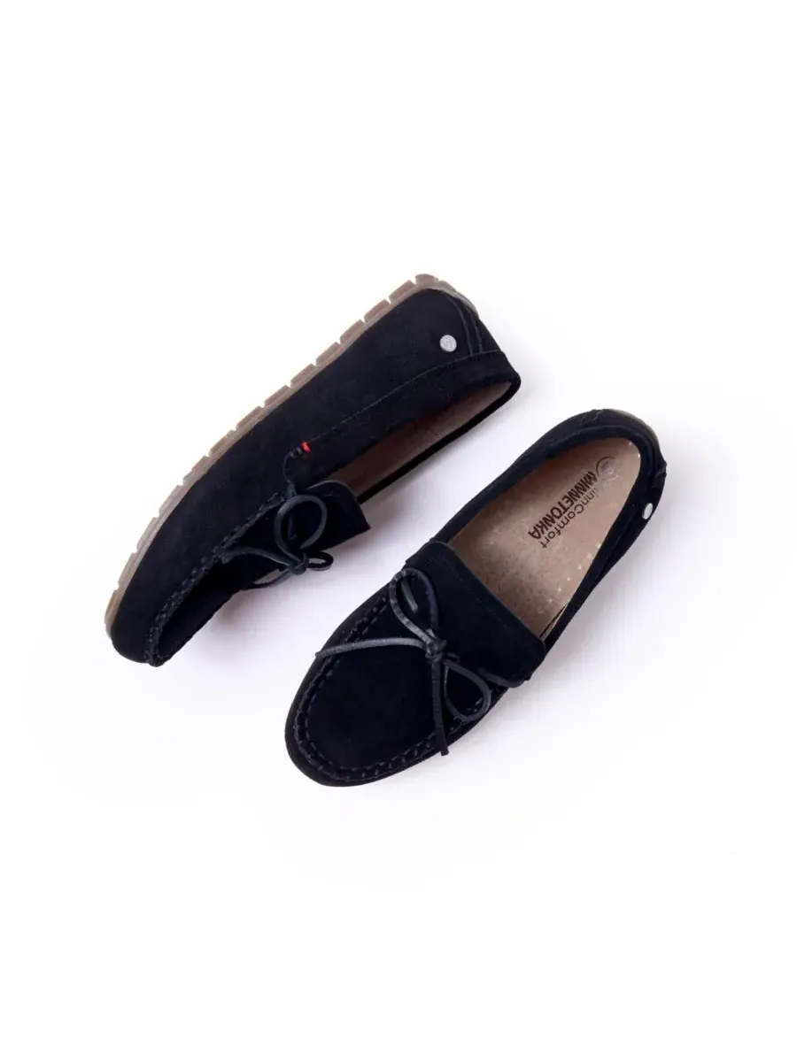Minnetonka Мужские замшевые лоферы-мокасины — изображение 2 из 6, черный