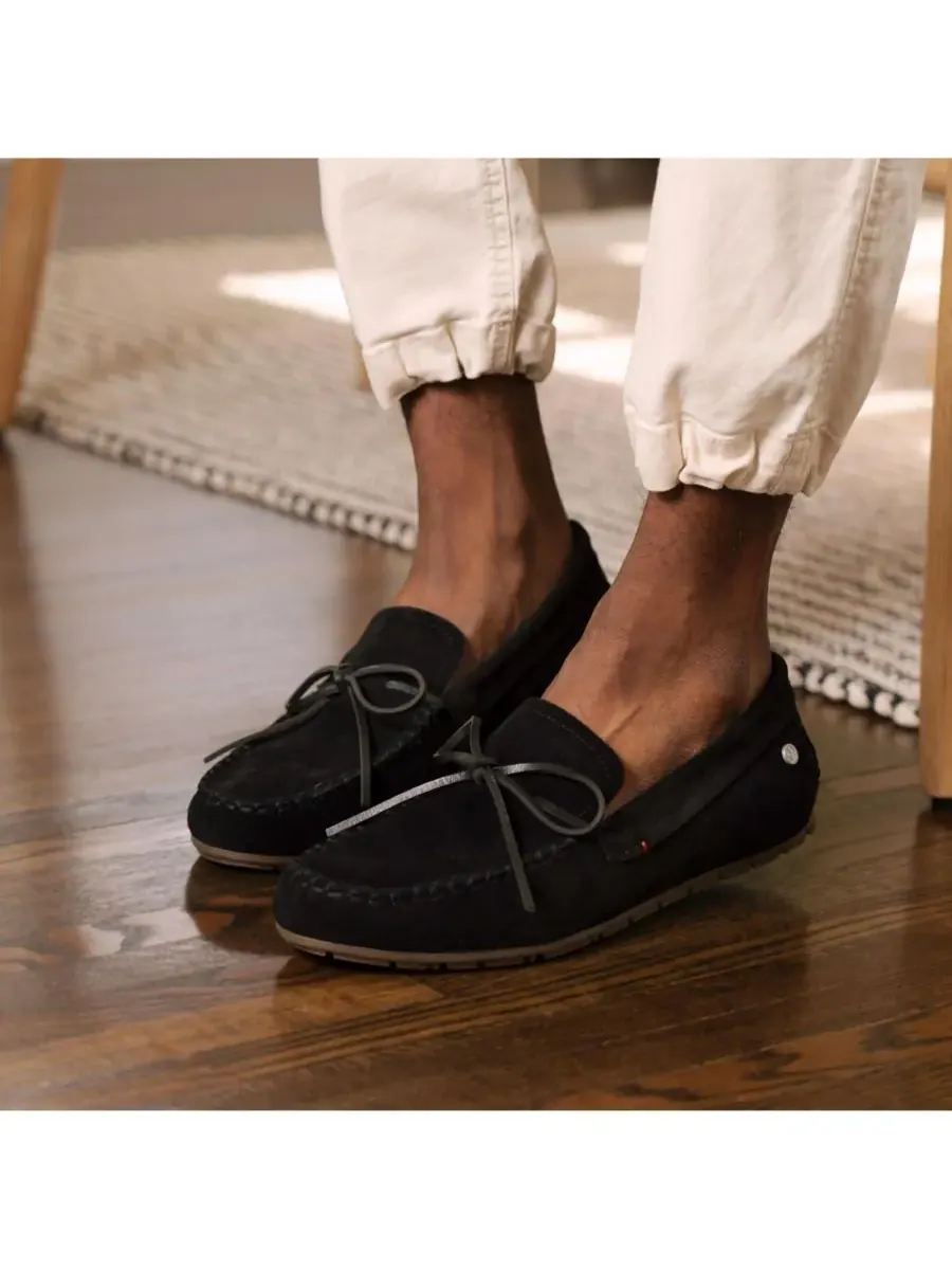 Minnetonka Мужские замшевые лоферы-мокасины — изображение 3 из 6, черный