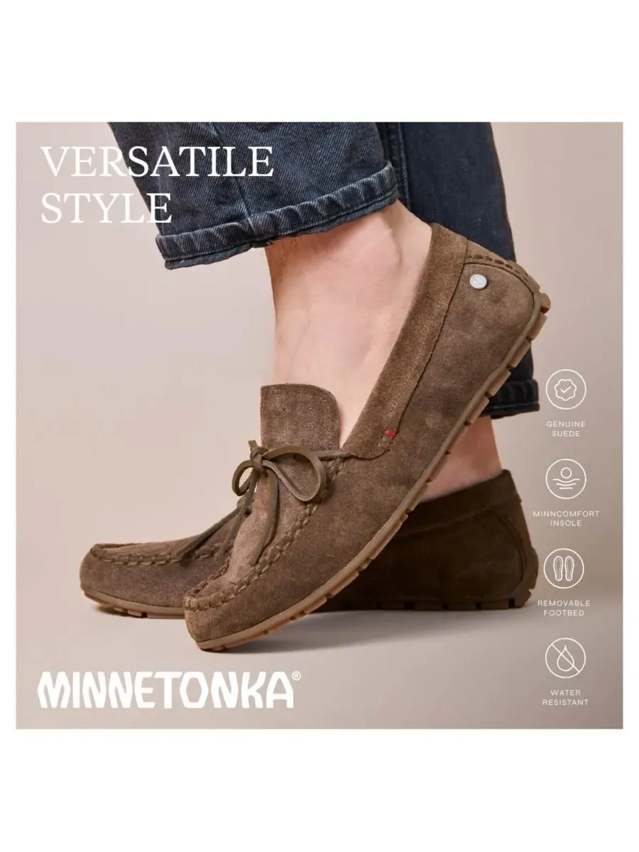Minnetonka Мужские замшевые лоферы-мокасины — изображение 2 из 7, коричневый