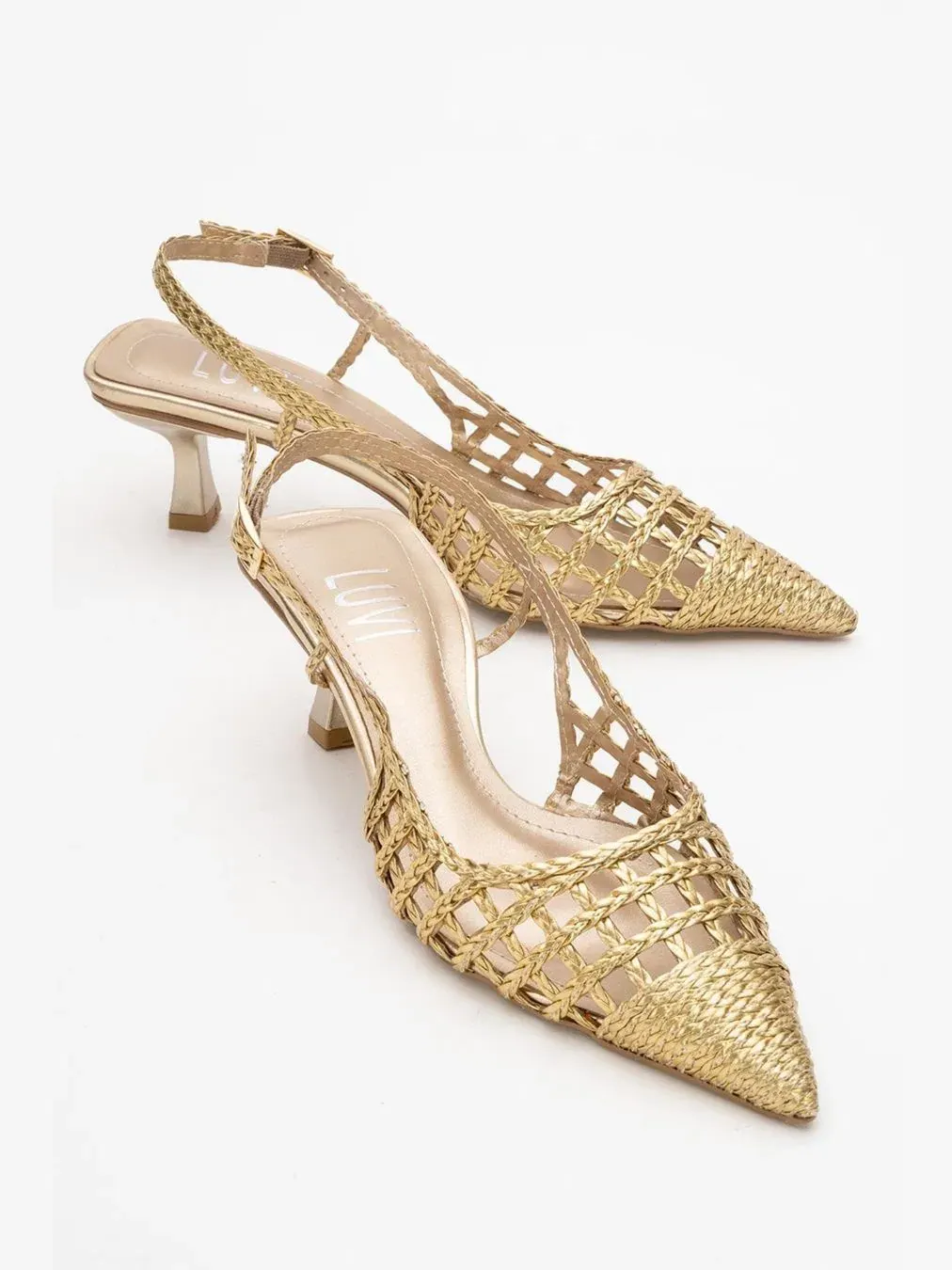 Женские вязаные туфли-лодочки Heaven с острым носком Prologue Shoes — изображение 5 из 6, золото