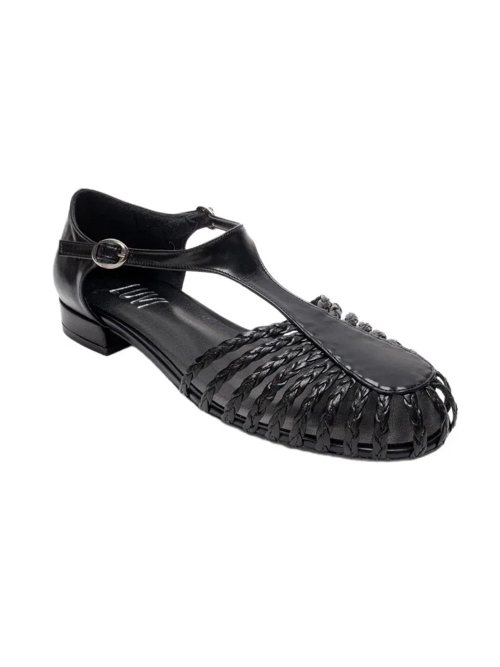 Женские сандалии Onos с плетеным Т-образным ремешком Prologue Shoes — изображение 1 из 6, черный