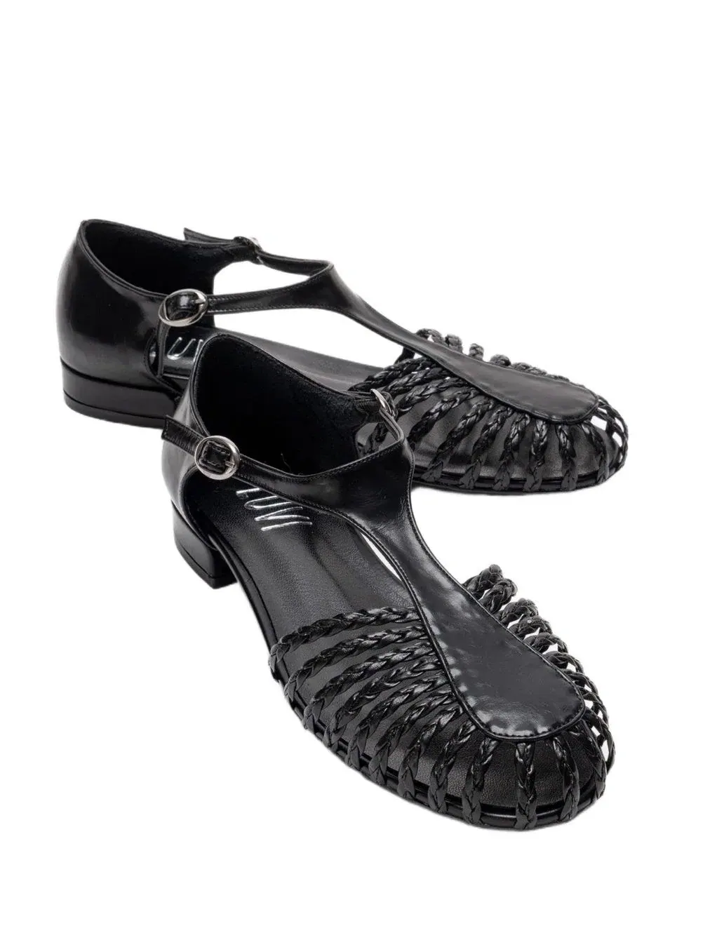 Женские сандалии Onos с плетеным Т-образным ремешком Prologue Shoes — изображение 2 из 6, черный