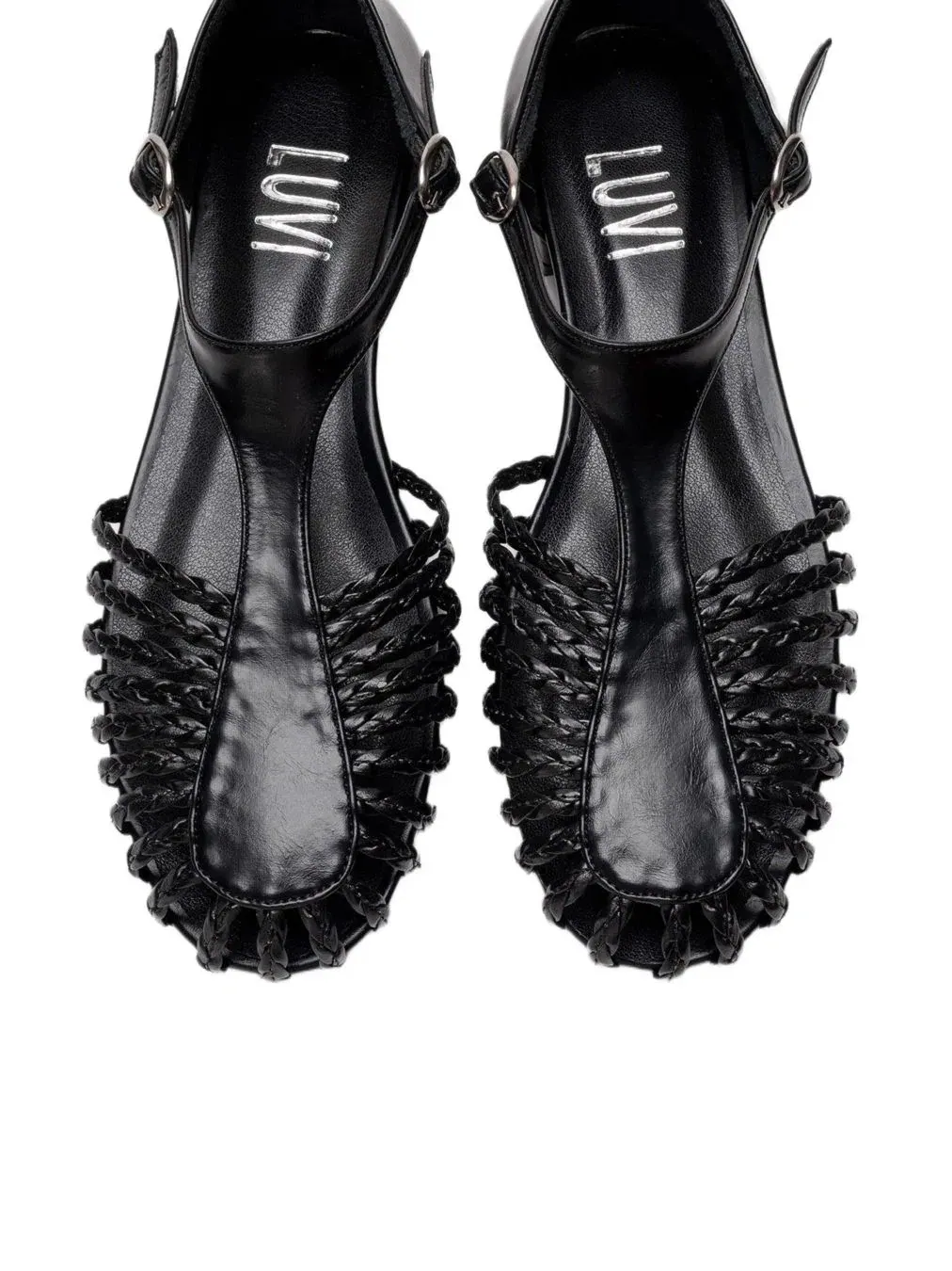 Женские сандалии Onos с плетеным Т-образным ремешком Prologue Shoes — изображение 3 из 6, черный