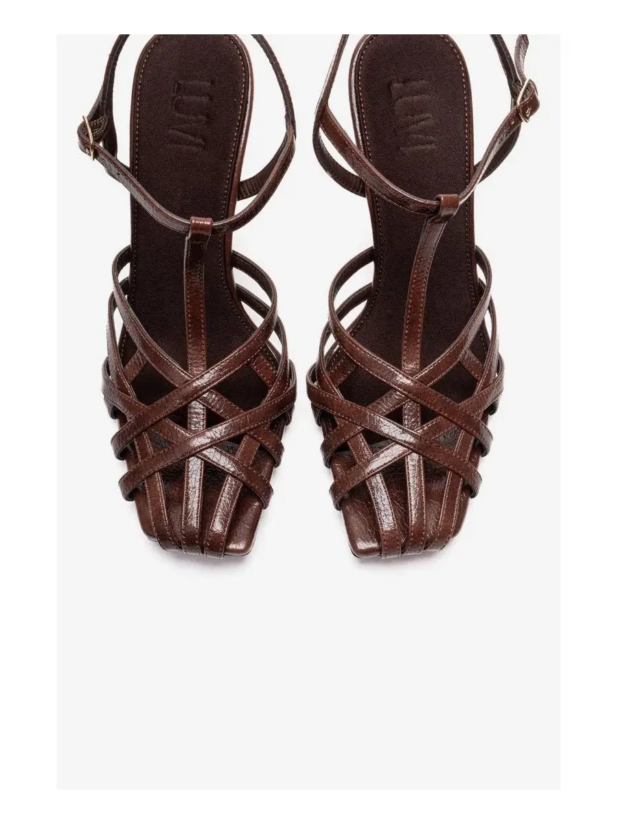 Женские сандалии на шпильке Allos Prologue Shoes — изображение 4 из 6, коричневый