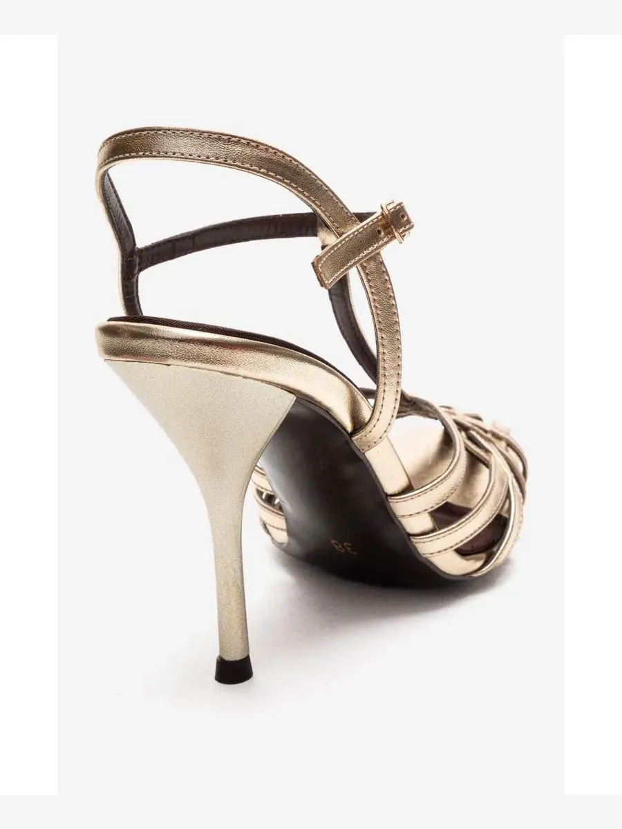 Женские сандалии на шпильке Allos Prologue Shoes — изображение 3 из 6, золото