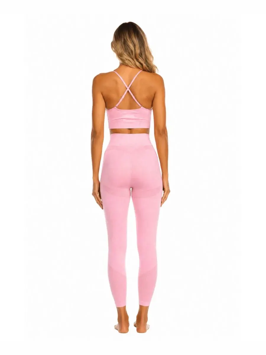 Комплект женской спортивной одежды с кросс-бра и леггинсами, модель Seamless Activewear Set La Moda — изображение 5 из 5