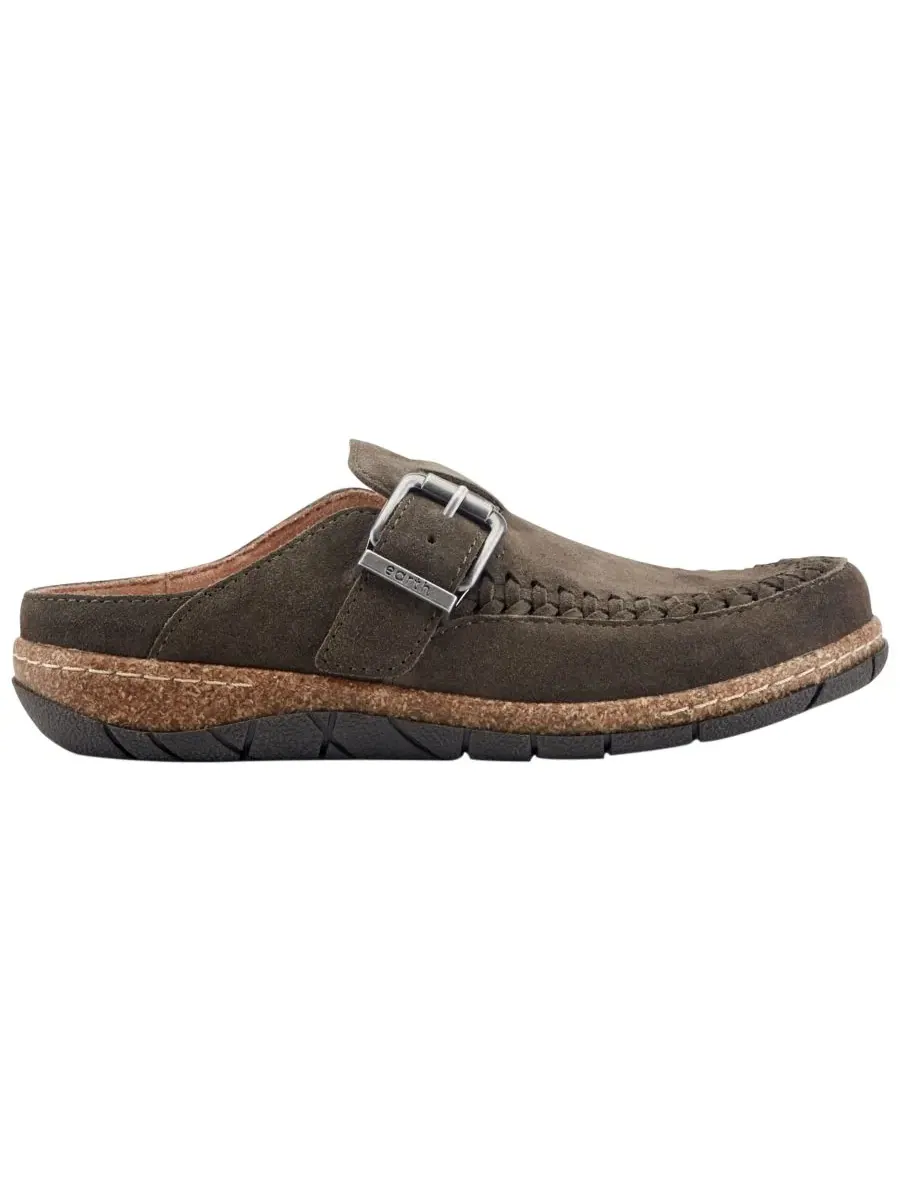 Мюли-клоги из замши Eileen Woven Suede Footbed Clogs Earth — изображение 2 из 5, темный зеленый