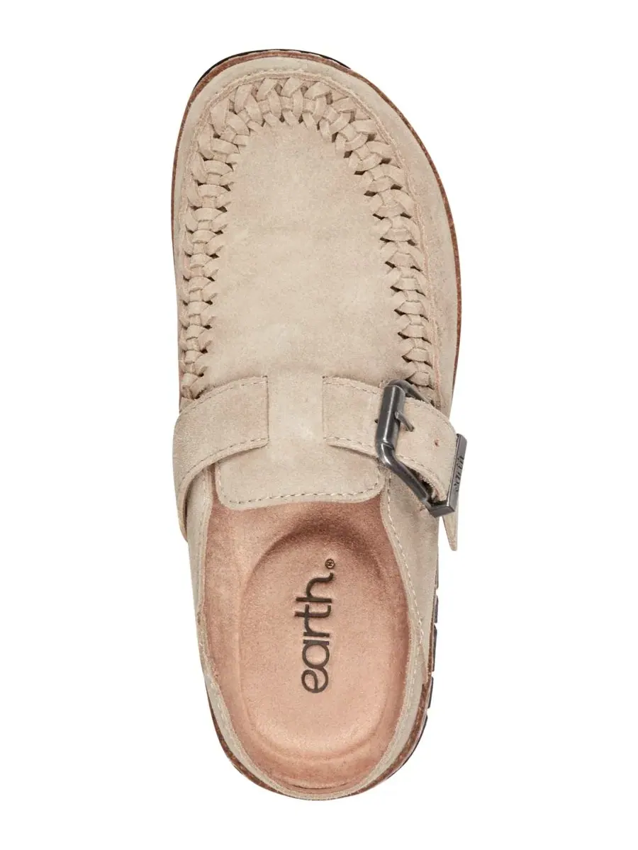 Женские мюли-сабо с плетеным декором и пряжкой Earth Eileen, Light Taupe Suede — изображение 4 из 5