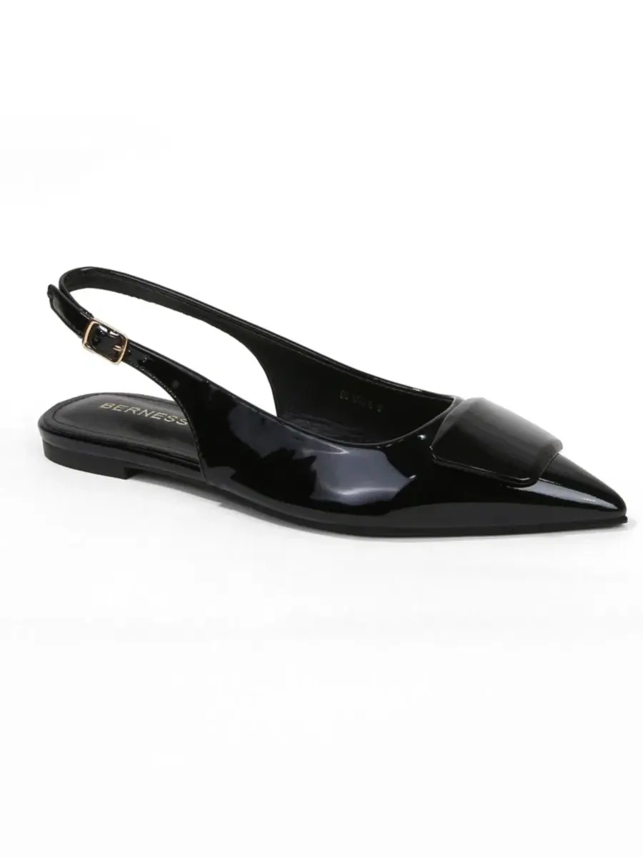 Туфли-лодочки Blanca Patent Slingback Flats с геометричным акцентом BERNESS