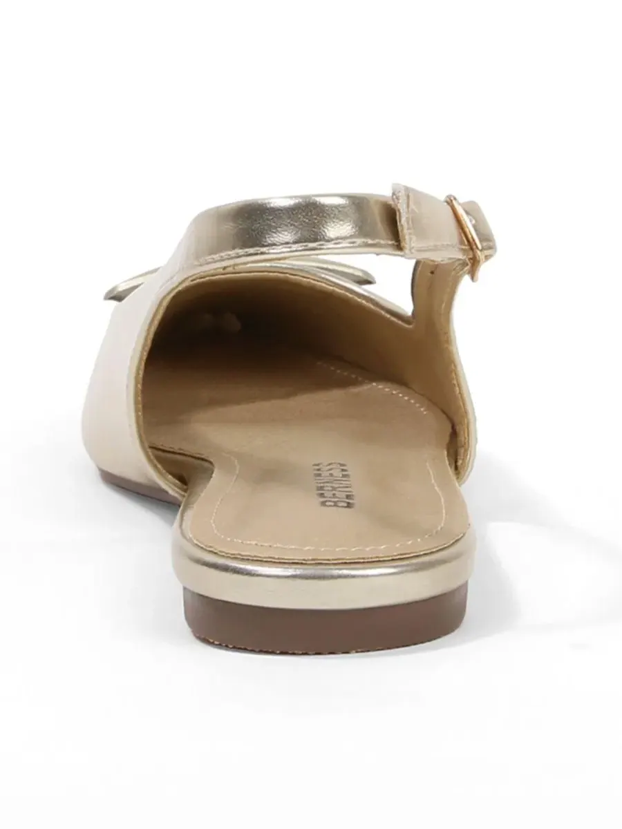 Туфли-лодочки с геометричным акцентом Blanca Patent Slingback Flats BERNESS — изображение 3 из 5, золото