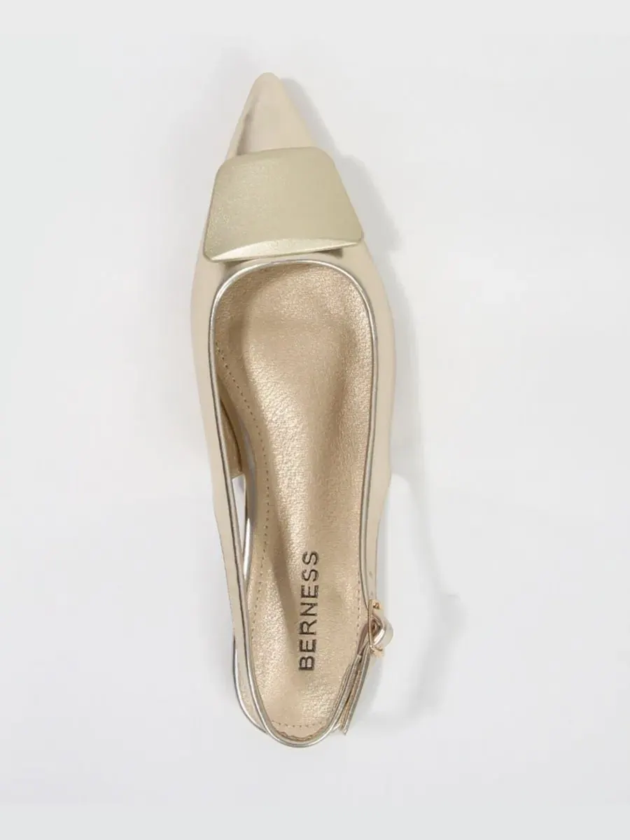 Туфли-лодочки с геометричным акцентом Blanca Patent Slingback Flats BERNESS — изображение 4 из 5, золото