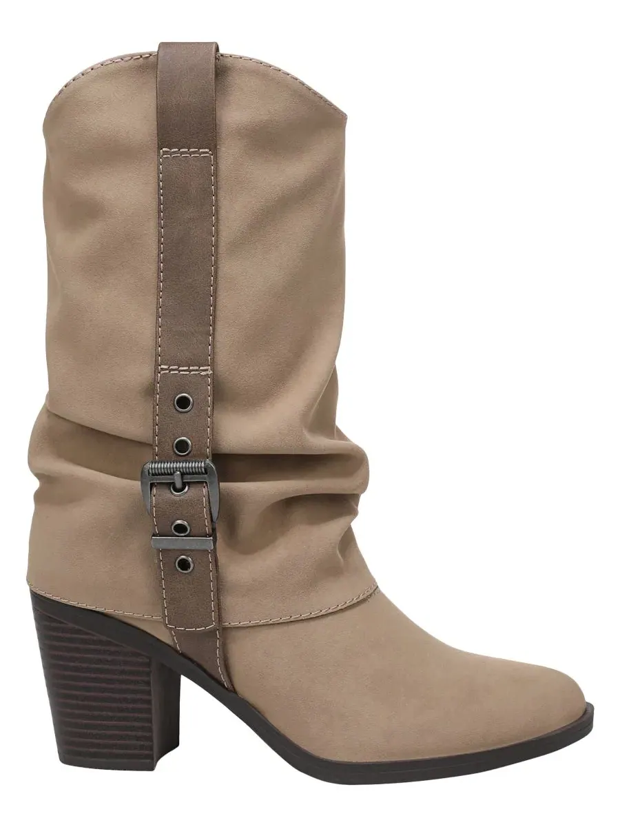 Женские сапоги Carter Western с голенищем до середины икры Blowfish Malibu, Taupe Faux Suede — изображение 2 из 5