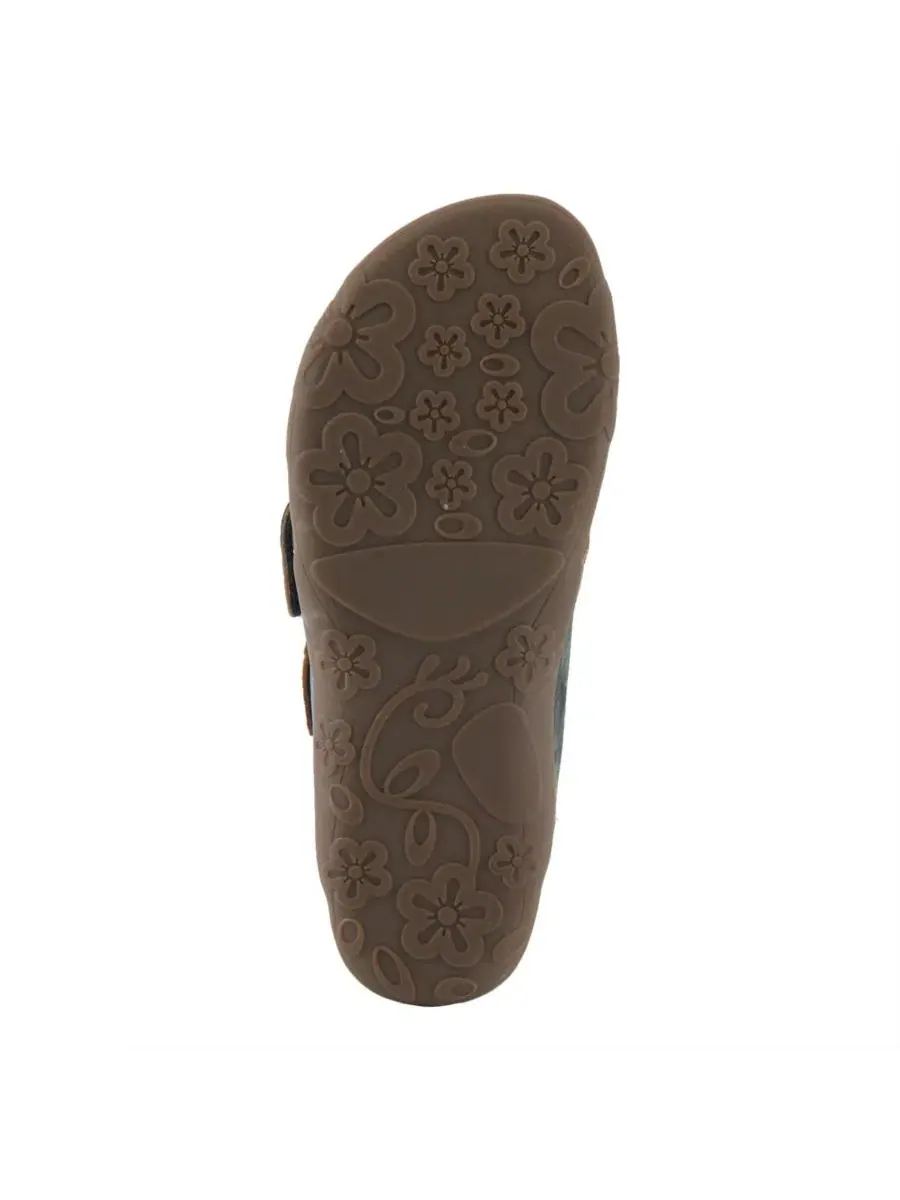 Сандалии-слайды с цветочным декором Caelana Slide with Rubber Sole L'Artiste — изображение 6 из 8, синий мульти