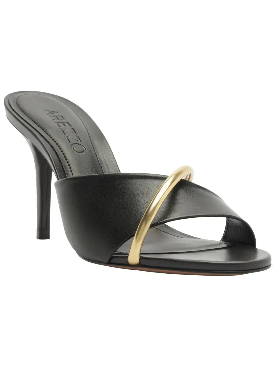 Босоножки-туфли Margaret High Stiletto с открытым носком, кожаные Arezzo — изображение 1 из 5, черный