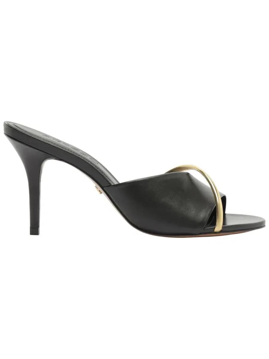 Босоножки-туфли Margaret High Stiletto с открытым носком, кожаные Arezzo — изображение 2 из 5, черный