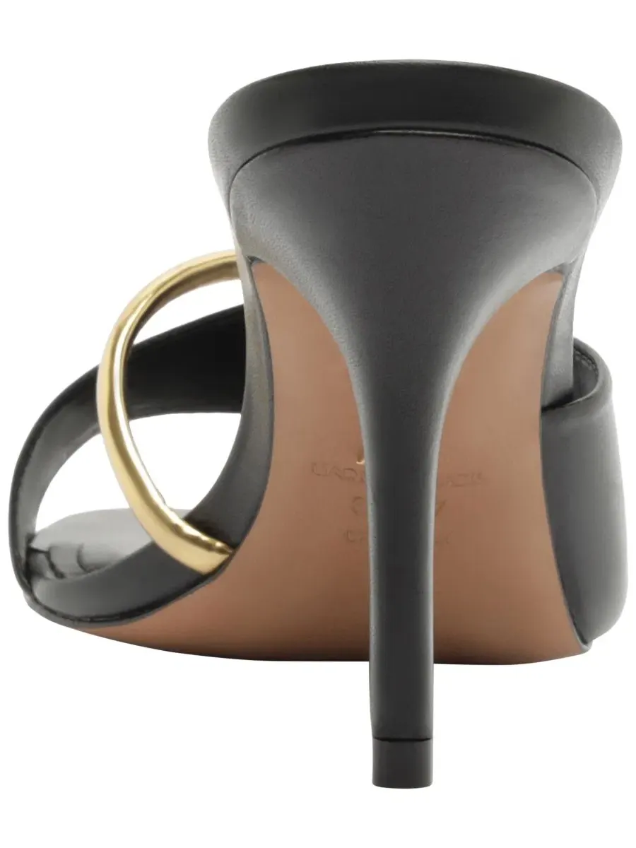 Босоножки-туфли Margaret High Stiletto с открытым носком, кожаные Arezzo — изображение 3 из 5, черный