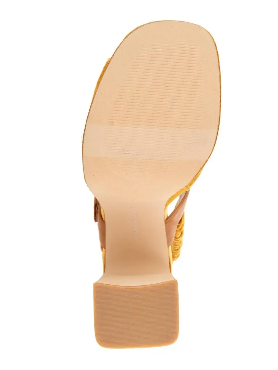 Босоножки на танкетке с квадратным носком Finzee Velvet Platform Sandal Christian Siriano — изображение 5 из 5, коричневый