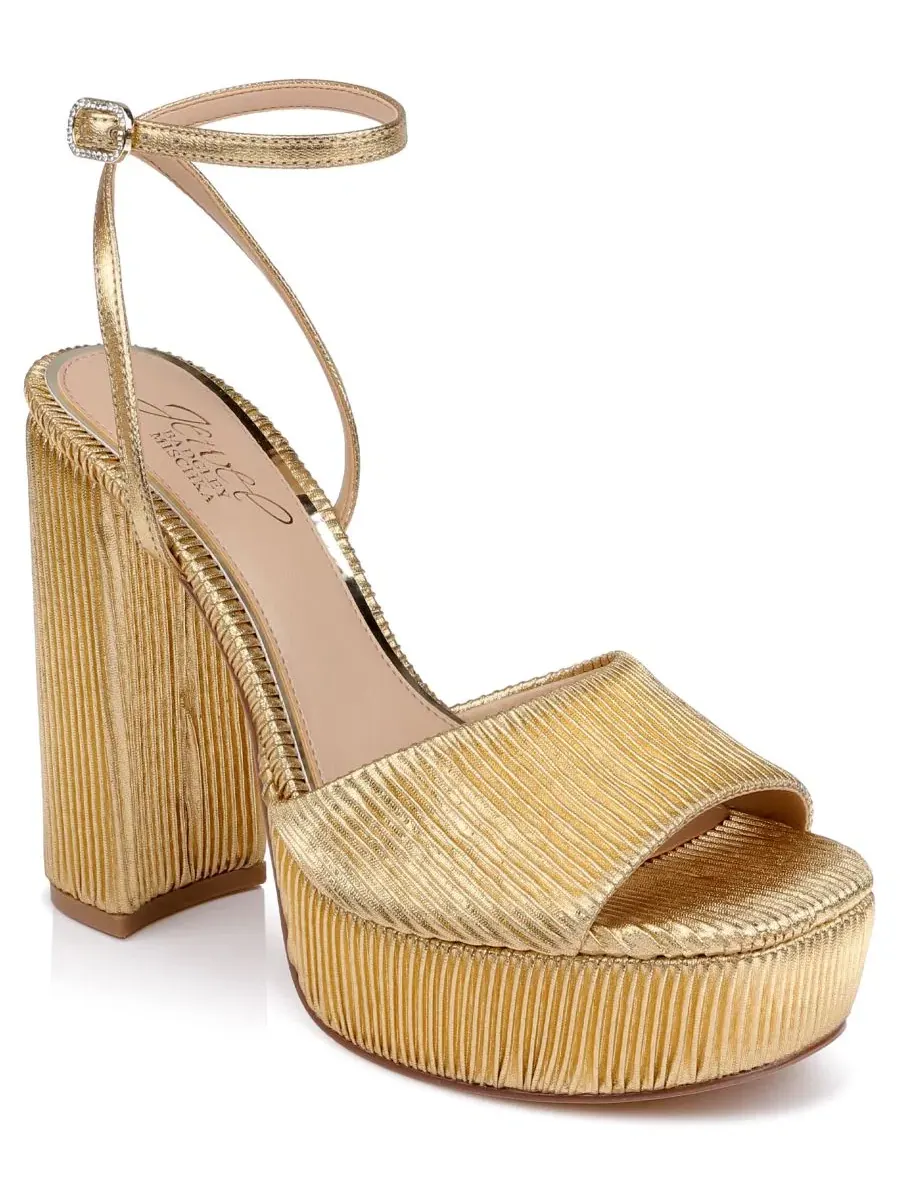 Босоножки на танкетке Bahari Open Toe Dress Jewel Badgley Mischka — золотистый