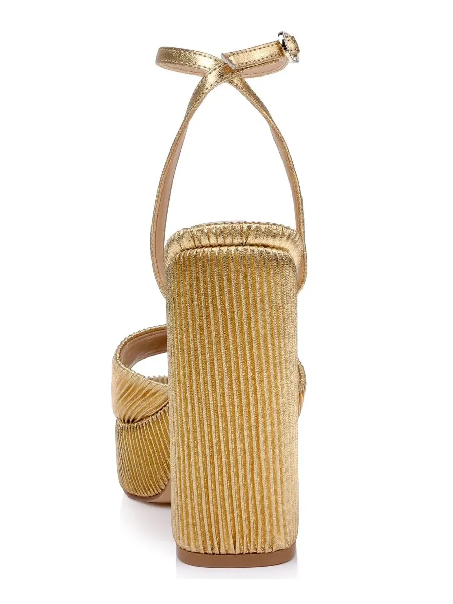 Босоножки на танкетке Bahari Open Toe Dress Jewel Badgley Mischka — изображение 3 из 5, золото